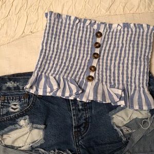 Shein striped crop top